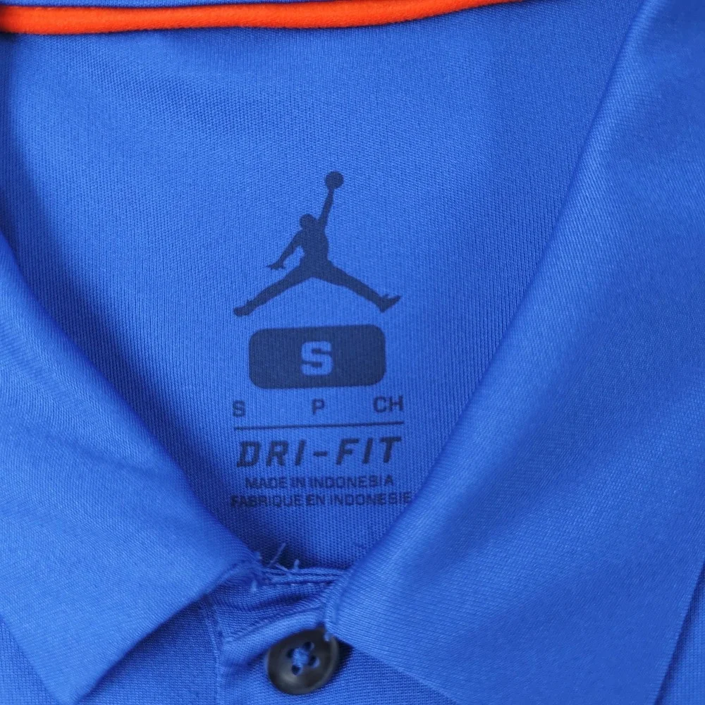 Florida Gators Shirt Mens Small Blue Dri Fit Jordan Polo Striped